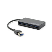 USB 3.0 4-Port Splitter Hub Adapter For windows MacOS black