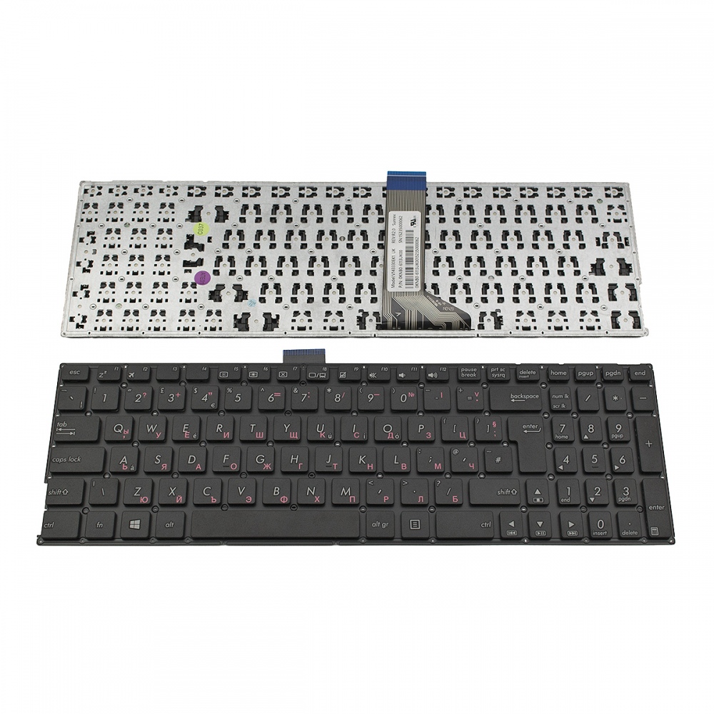 Клавиатура за ASUS K555 X555 BLACK WITHOUT FRAME UK С КИРИЛИЦА