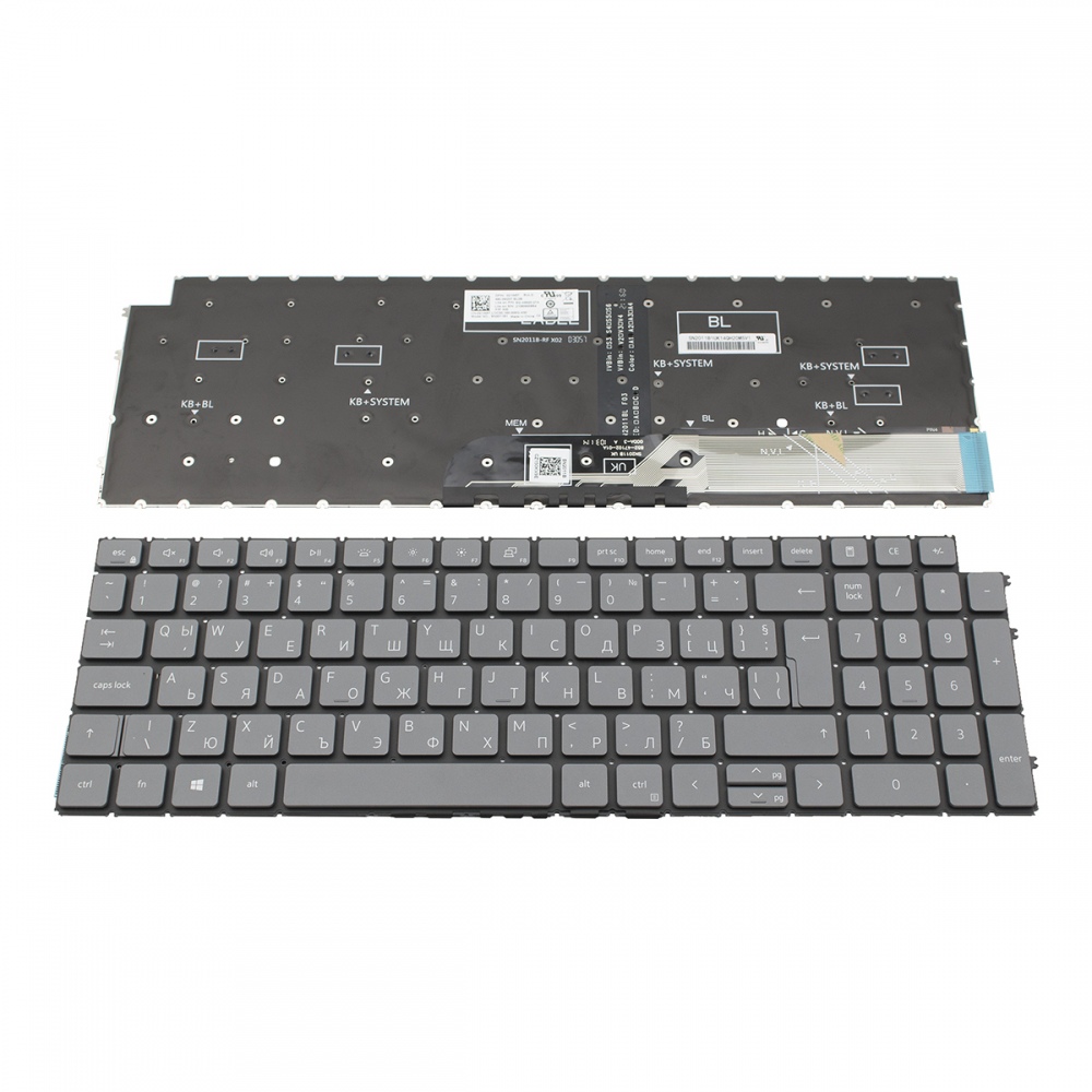 Клавиатура за Dell Inspiron 15 3510 5510 Inspiron 16 7610 Gray UI с КИРИЛИЦА