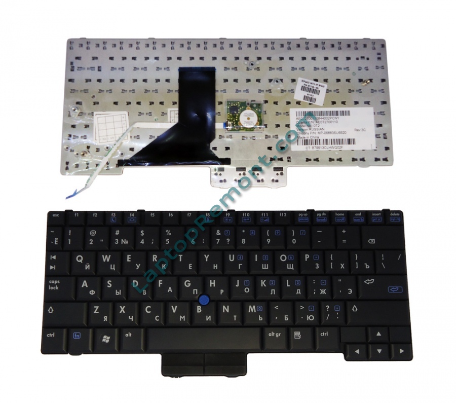 Клавиатура за HP Compaq 2510p Black RU With Point stick - 451748-001 451748-251