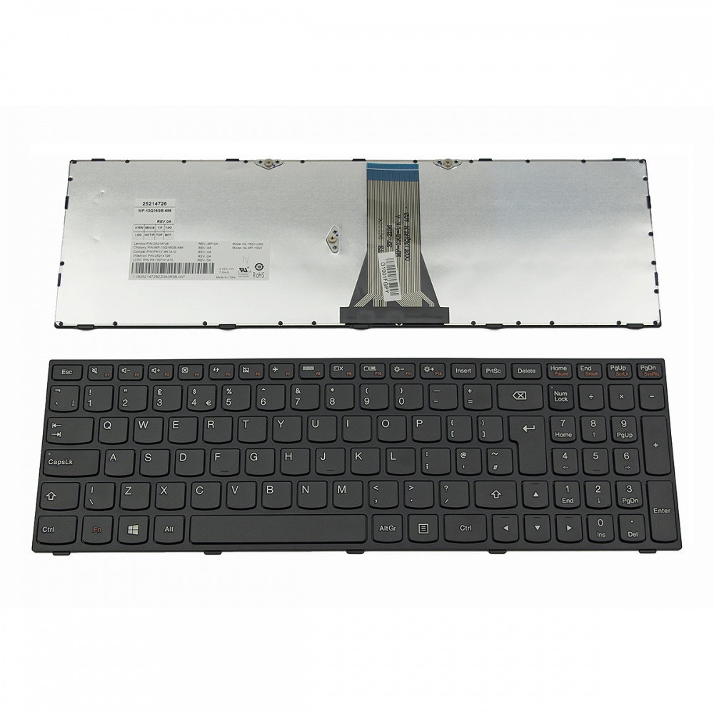 Клавиатура за Lenovo IdeaPad B50-30 G50-30 Z50-70 Black Frame Black UK
