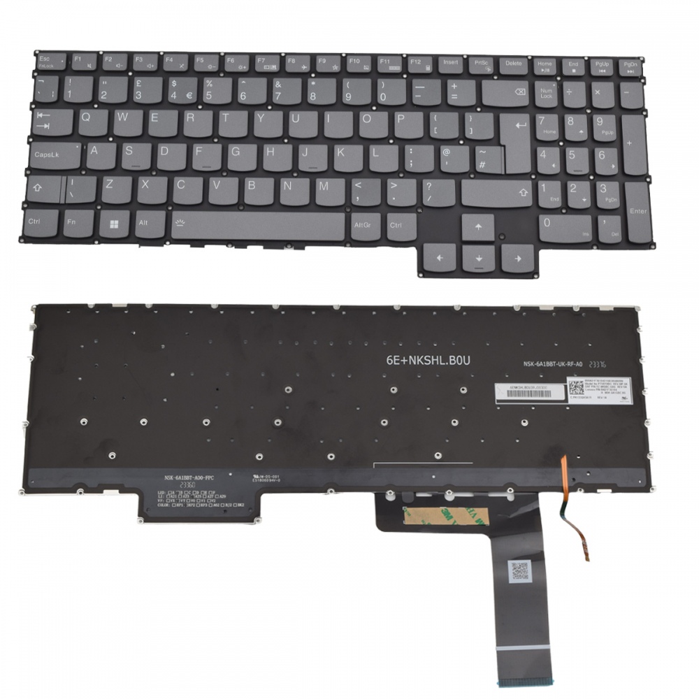 Клавиатура за Lenovo IdeaPad Gaming 3 15ARH7 15IAH7 16ARH7 Backlit Grey Without
