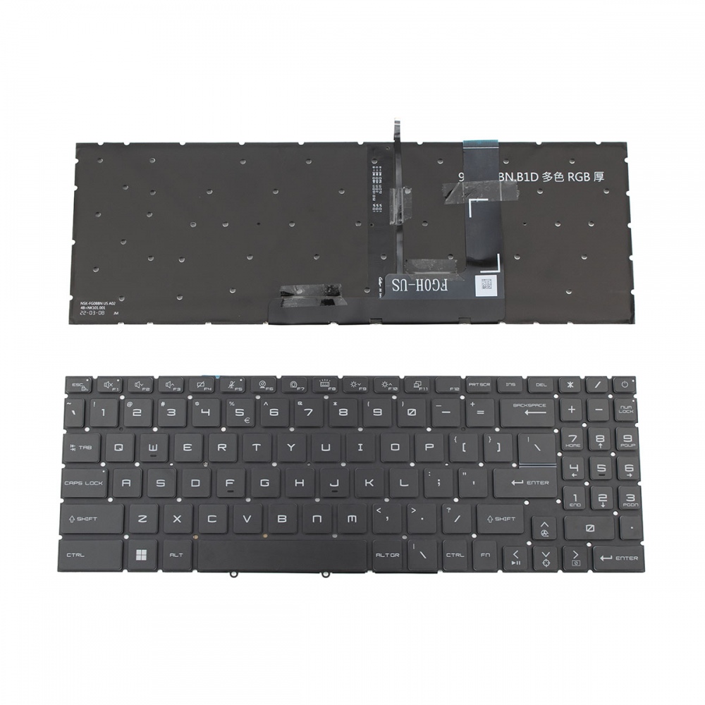 Клавиатура за MSI GF76 Backlit Black Without Frame US (--Small Enter)