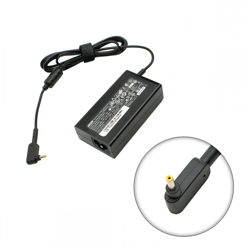 Захранващ Адаптер Acer 19V 3.42A 65W (3.0x1.0) 3 prong Black